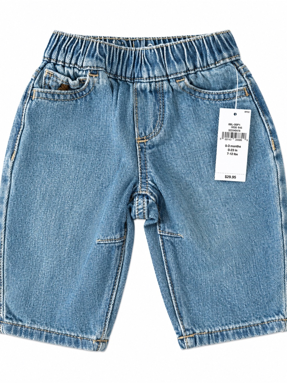Baby Gap Baby Boy Pull-On Jeans 0-3M NWT Light Wash Denim